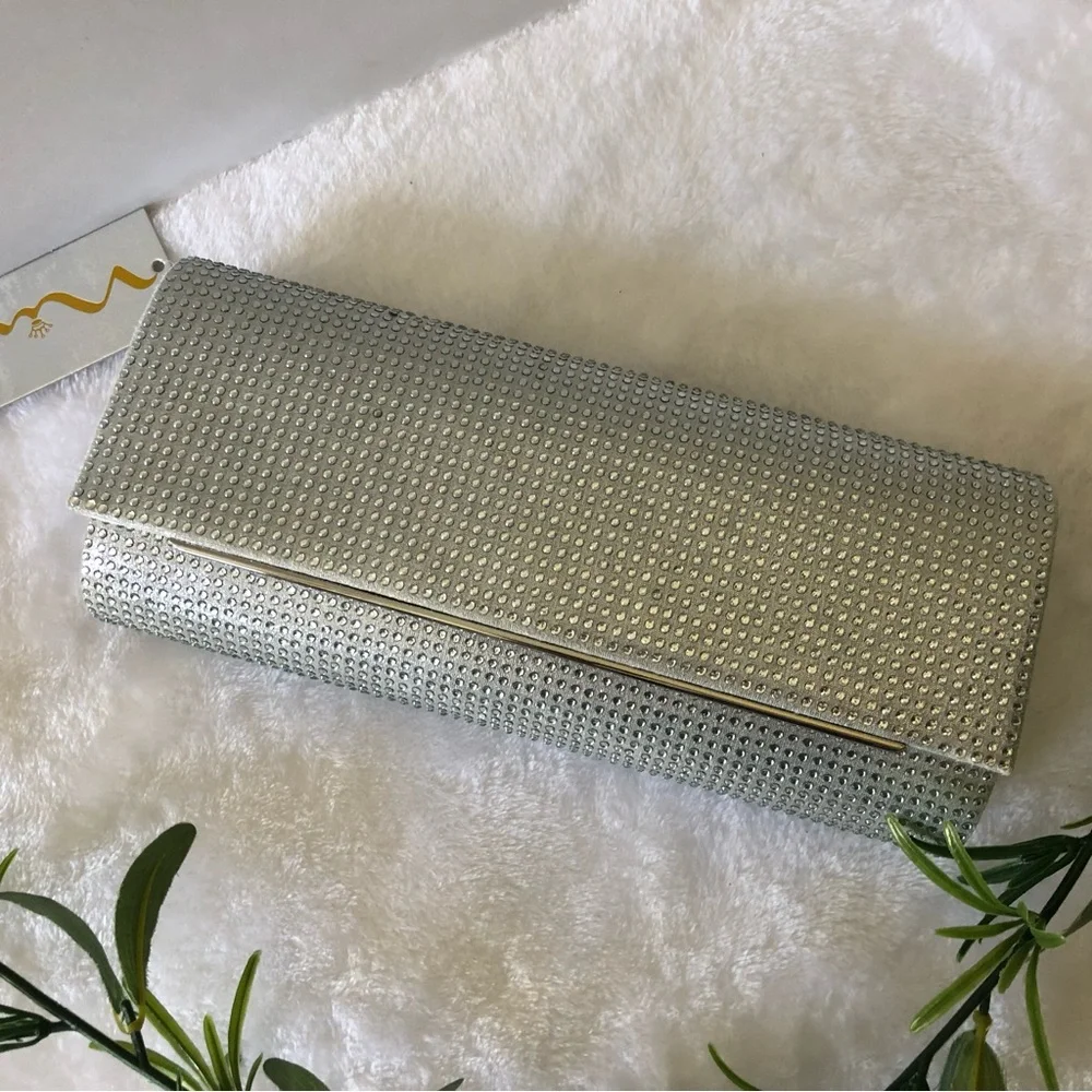 Nina Crystal Minaudiere Flap Long Clutch & Crossbody, NWT - Picture 5 of 12